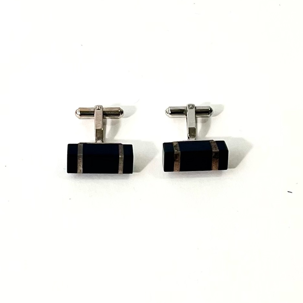 Rectangle Bar Onyx Cufflinks